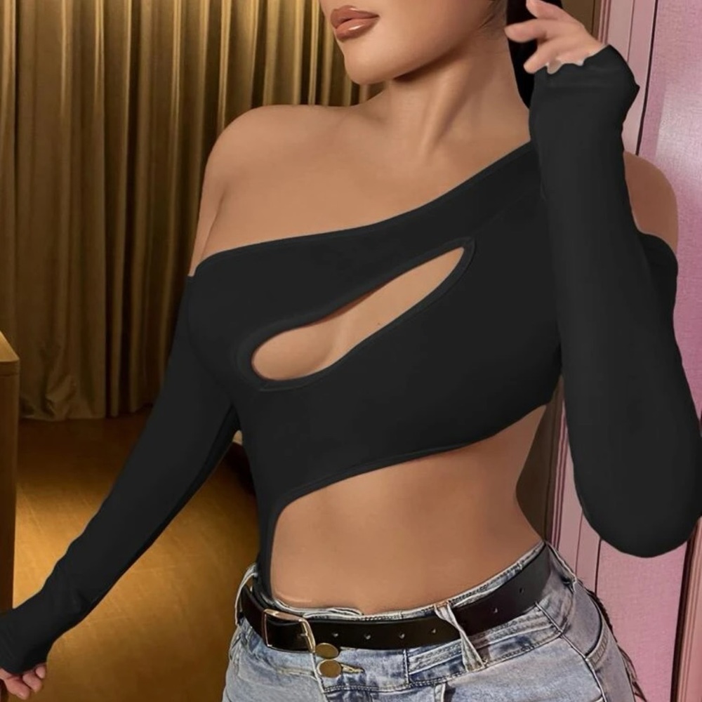 Asymmetrical body suit